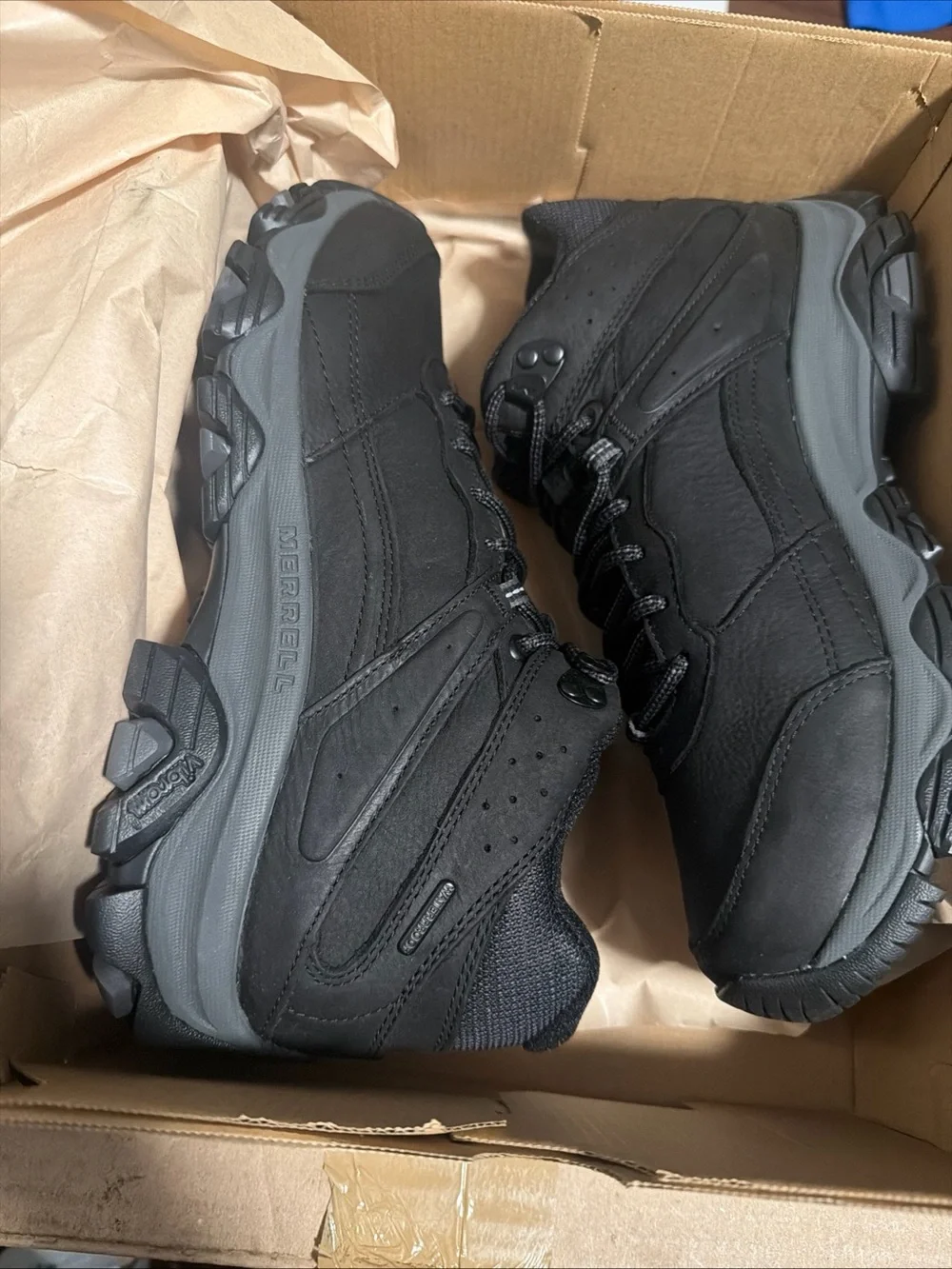 Merrell Moab Adventure 3 J003823 Men's Black Leather Hiking Boots Mid Waterproof